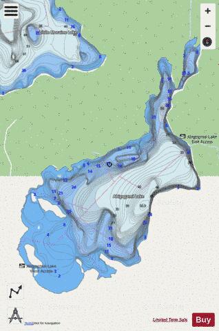 Abigogami Lake depth contour Map - i-Boating App - Streets