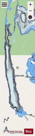 Moraine Lake depth contour Map - i-Boating App - Streets