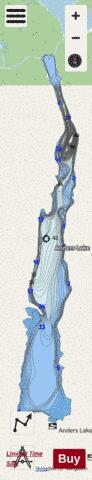 Anders Lake depth contour Map - i-Boating App - Streets