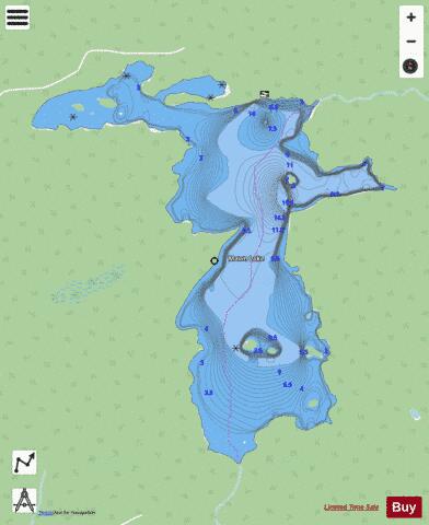 Mawn Lake depth contour Map - i-Boating App - Streets