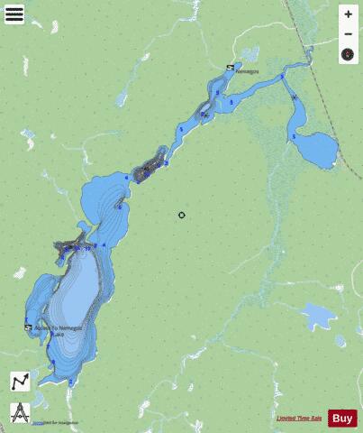 Nemegos Lake depth contour Map - i-Boating App - Streets