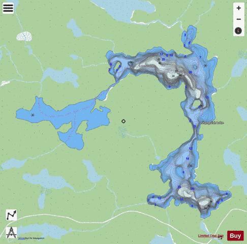 Shanguish Lake depth contour Map - i-Boating App - Streets