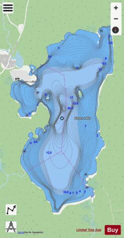 Hazen Lake depth contour Map - i-Boating App - Streets