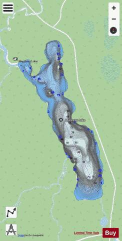 Marceau Lake depth contour Map - i-Boating App - Streets