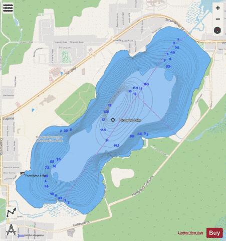 Porcupine Lake depth contour Map - i-Boating App - Streets