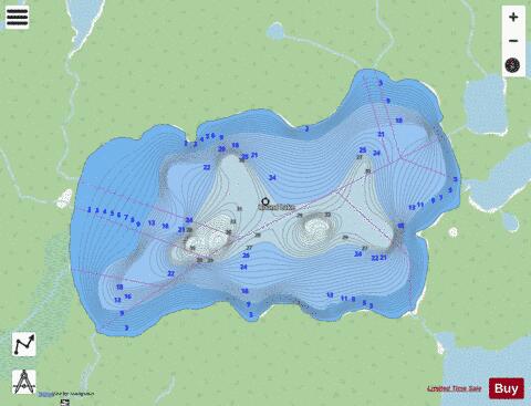 Round / Wawigami Lake depth contour Map - i-Boating App - Streets