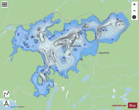 Negwazu Lake depth contour Map - i-Boating App - Streets