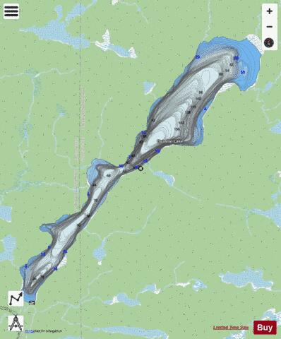 Ogasiwi lake (Dalton) depth contour Map - i-Boating App - Streets