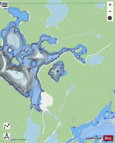 Aframe Lake depth contour Map - i-Boating App - Streets