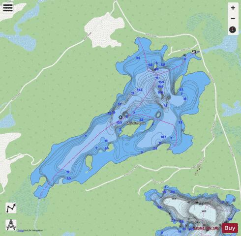 Malcolm Lake depth contour Map - i-Boating App - Streets