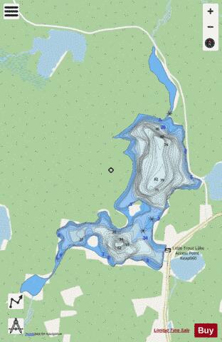 Little Trout Lake depth contour Map - i-Boating App - Streets