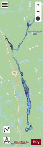 Muldrew Lake + Lower Muldrew depth contour Map - i-Boating App - Streets