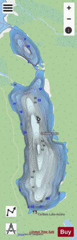 Cariboo Lake depth contour Map - i-Boating App - Streets