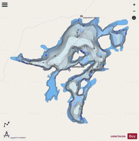 Kapesakosi Lake depth contour Map - i-Boating App - Streets