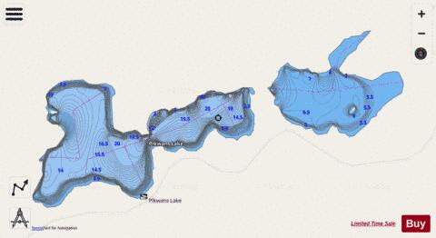 Pikwans Lake depth contour Map - i-Boating App - Streets