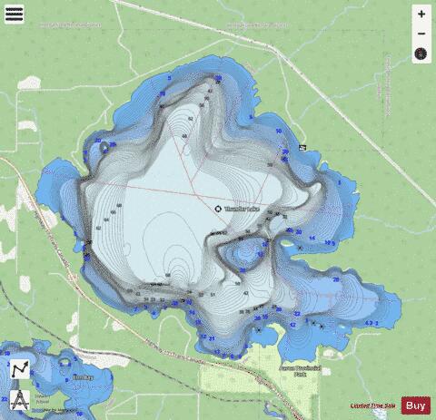 Thunder Lake depth contour Map - i-Boating App - Streets