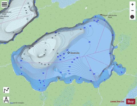 Bluette Lake depth contour Map - i-Boating App - Streets