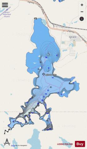 Agimak Lake depth contour Map - i-Boating App - Streets