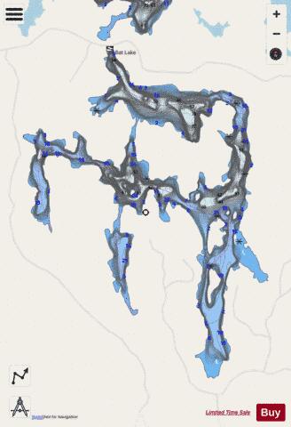 Bat Lake depth contour Map - i-Boating App - Streets