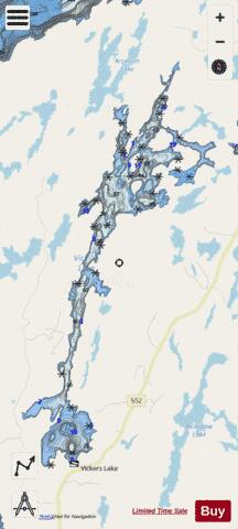 Vickers Lake depth contour Map - i-Boating App - Streets