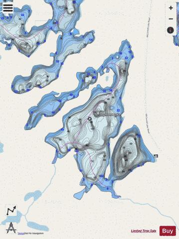 Dymond Lake depth contour Map - i-Boating App - Streets