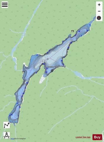 Agonzon Lake depth contour Map - i-Boating App - Streets