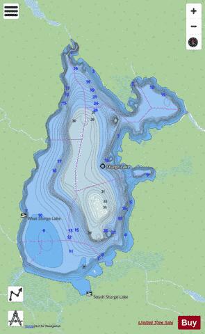 Sturge Lake depth contour Map - i-Boating App - Streets