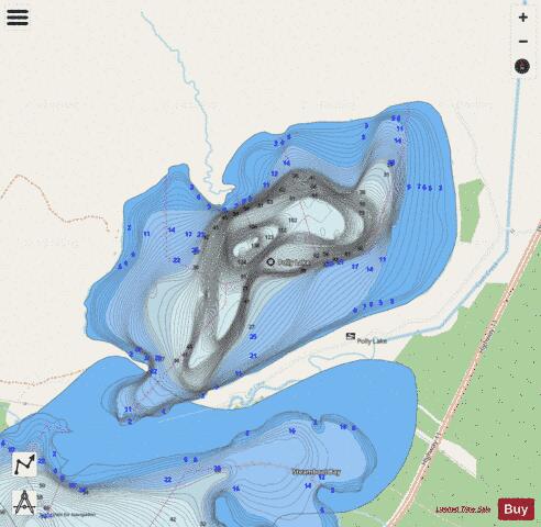 Polly Lake depth contour Map - i-Boating App - Streets
