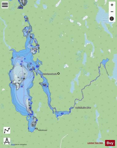 Nabakwasi Lake depth contour Map - i-Boating App - Streets
