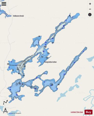 Companion Lake depth contour Map - i-Boating App - Streets
