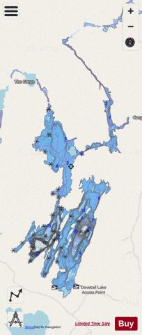 Dovetail Lake depth contour Map - i-Boating App - Streets