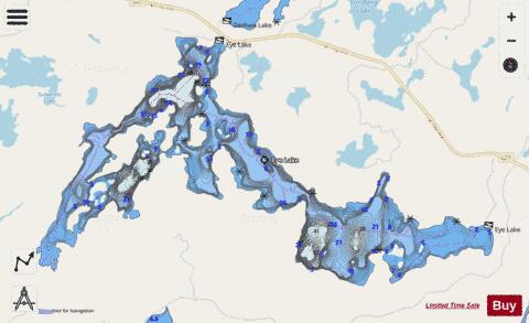 Eye Lake depth contour Map - i-Boating App - Streets