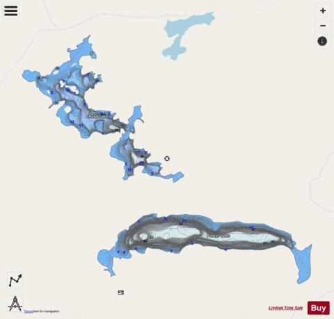 Chase Lake + Parker Lake depth contour Map - i-Boating App - Streets
