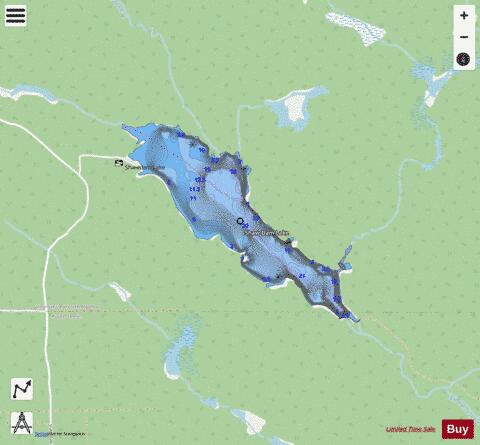 Shaw Dam Lake depth contour Map - i-Boating App - Streets