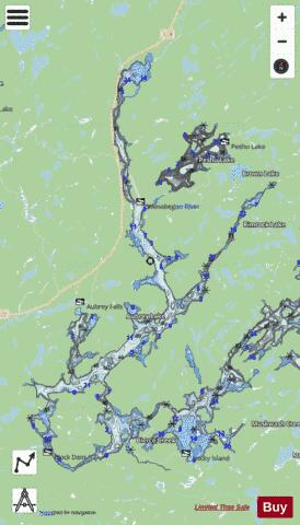 Aubrey Lake depth contour Map - i-Boating App - Streets