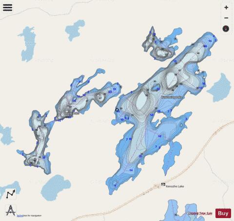 Kawawiag Lake depth contour Map - i-Boating App - Streets