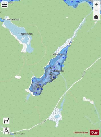 Adelard Lake depth contour Map - i-Boating App - Streets