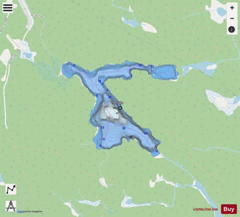 Tee Lake depth contour Map - i-Boating App - Streets