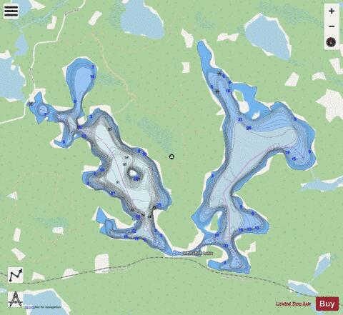 Whitefish Lake depth contour Map - i-Boating App - Streets