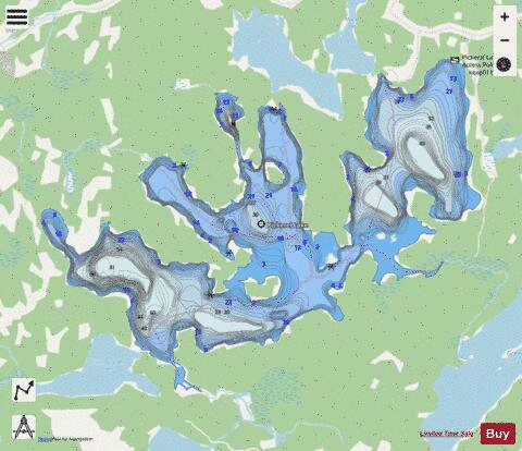 Pickerel Lake depth contour Map - i-Boating App - Streets