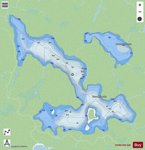 Three Mile Lake depth contour Map - i-Boating App - Streets