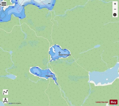 Upper Kawa Lake depth contour Map - i-Boating App - Streets