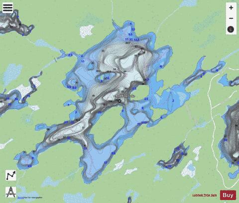 Red Pine Lake depth contour Map - i-Boating App - Streets