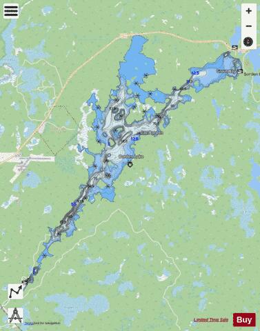 Borden Lake depth contour Map - i-Boating App - Streets