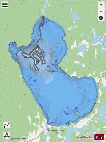 Frederick House Lake depth contour Map - i-Boating App - Streets