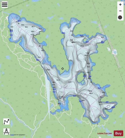 Aylen Lake depth contour Map - i-Boating App - Streets