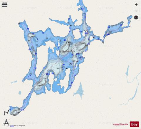 Wasaksina Lake depth contour Map - i-Boating App - Streets