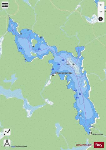 South Branch Lake depth contour Map - i-Boating App - Streets