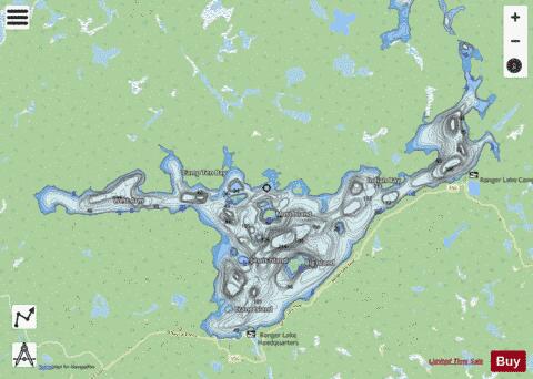 Ranger Lake depth contour Map - i-Boating App - Streets