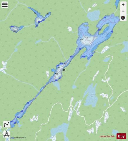 Rain Lake depth contour Map - i-Boating App - Streets